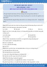 Đề kiểm tra giữa kì 2 Sinh 9 - Đề số 5 có lời giải chi tiết